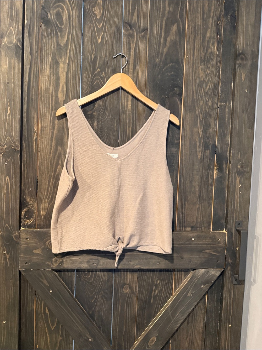 Madewell Taupe Tie-Front Tank Top